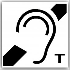 1 x Hard of Hearing Induction Loop Stickers with T Symbol-Self Adhesive Vinyl Stickers-Disabled,Disability,Hearing,Deaf Signs